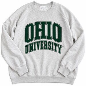 Ohio University Crewneck Sweatshirt L Where I’m From Gray Green Made USA